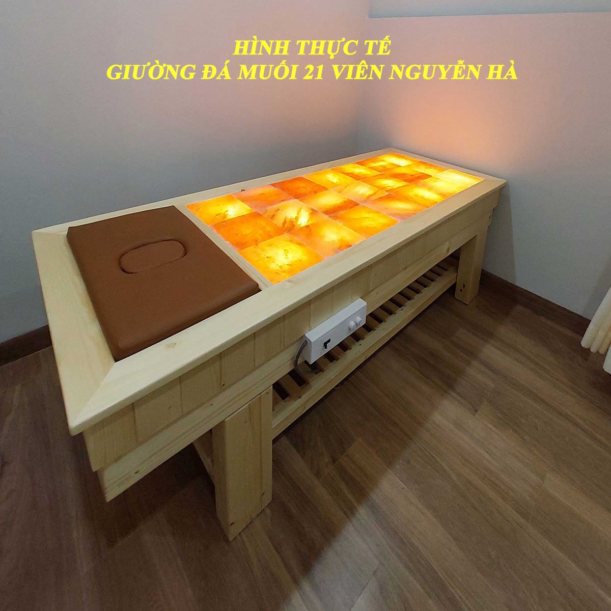 Giường Đá Muối Himalaya 21 viên Nguyễn Hà chuẩn spa và gia đình 2 Giuong da muoi 21 vien cao cap THUC TE nguyen ha tai spa vip