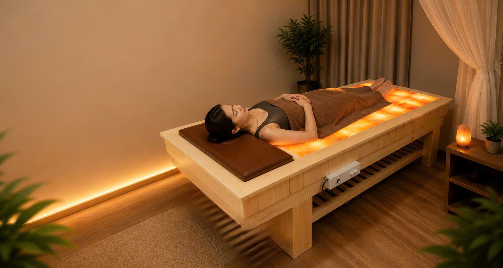 Giường Đá Muối Himalaya 21 viên Nguyễn Hà chuẩn spa và gia đình 20 Giuong da muoi 21 vien cao cap nguyen ha tai spa vip