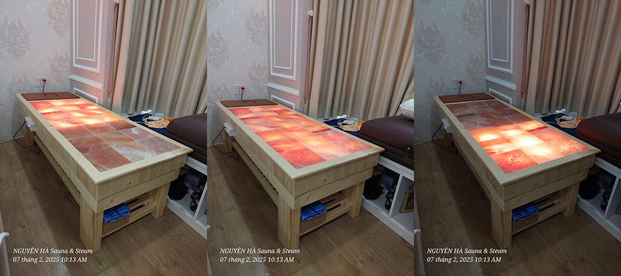 Giường Đá Muối Himalaya 21 viên Nguyễn Hà chuẩn spa và gia đình 17 Giuong da muoi nguyen ha co cau tao phan vung tri lieu