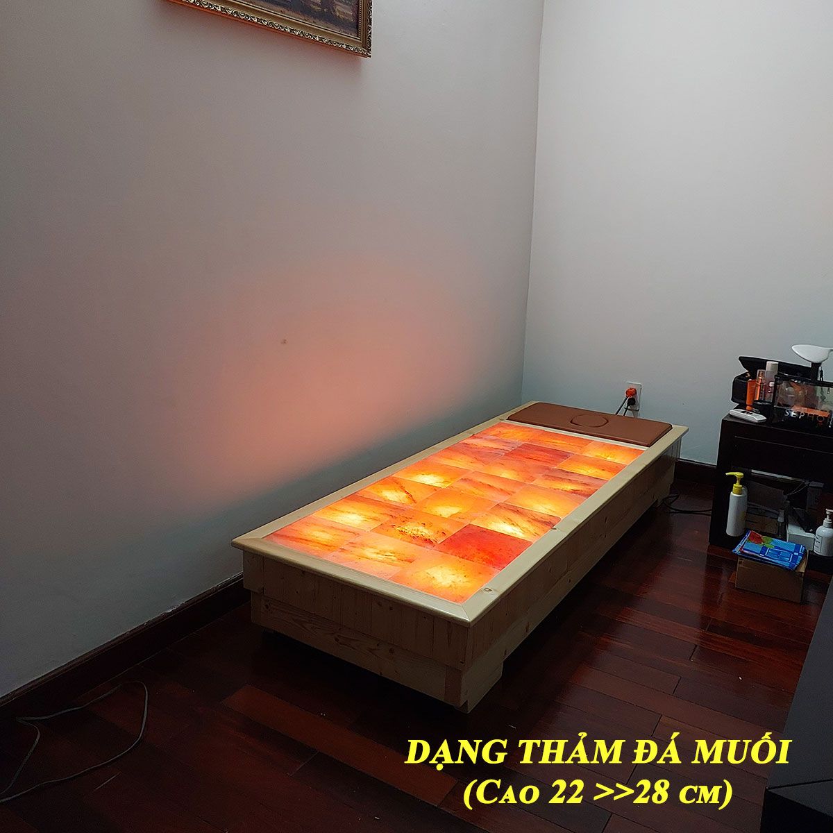 Giường Đá Muối Himalaya 21 viên Nguyễn Hà chuẩn spa và gia đình 5 NH GDM 21V Giuong da muoi himalaya 21 vien Nguyen Ha mau thap dang tham